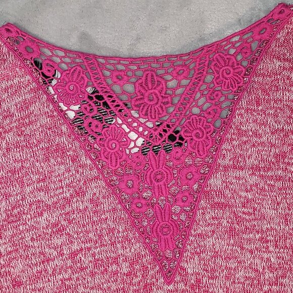 ❄️ L | Aeropostale | Long Sleeve Heathered Shirt w/ Crocheted Lace Back-Neckline - Picture 4 of 6